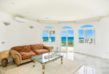Spectacular south facing five bedroom villa in El Chaparral, Mijas Costa with panoramic sea views