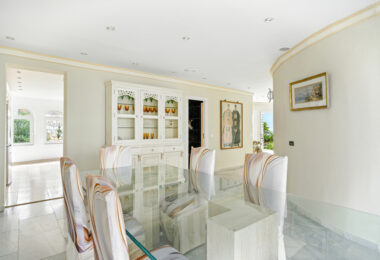 Spectacular south facing five bedroom villa in El Chaparral, Mijas Costa with panoramic sea views