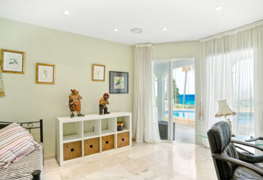 Spectacular south facing five bedroom villa in El Chaparral, Mijas Costa with panoramic sea views