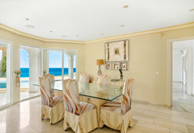 Spectacular south facing five bedroom villa in El Chaparral, Mijas Costa with panoramic sea views
