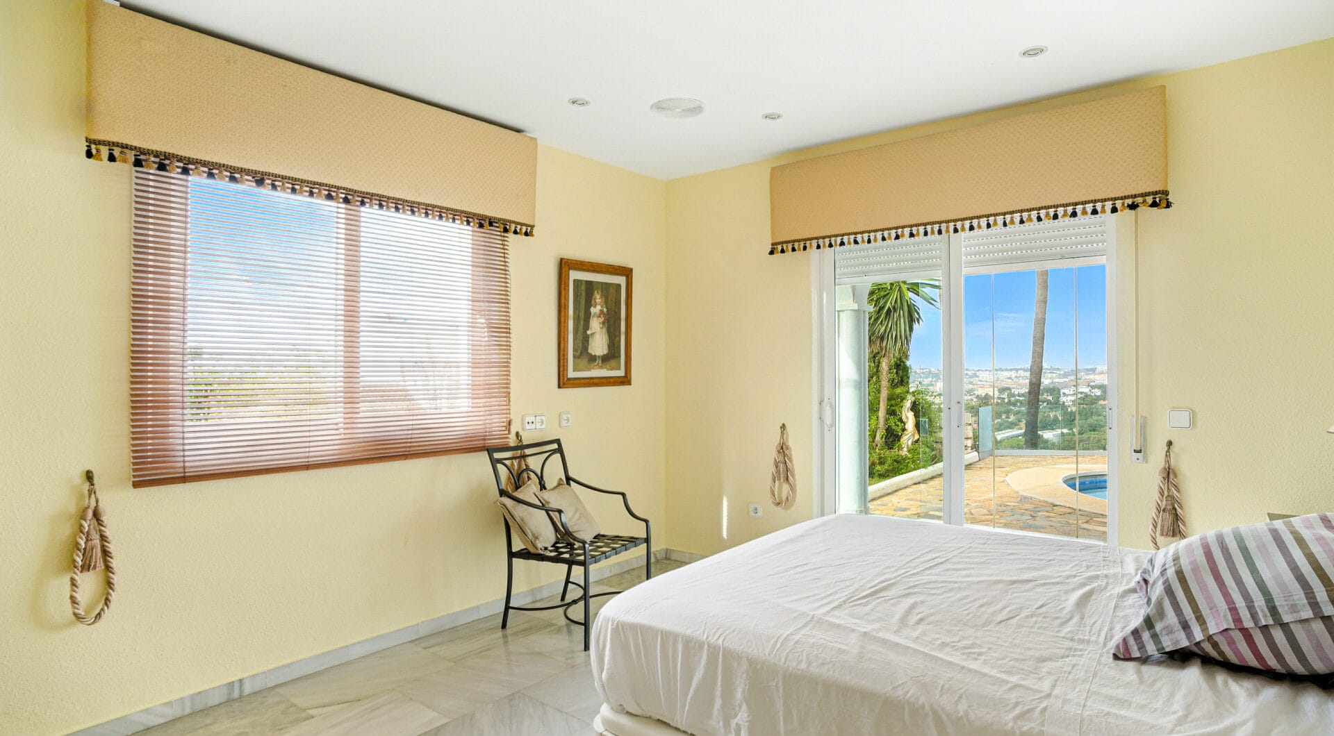 Spectacular south facing five bedroom villa in El Chaparral, Mijas Costa with panoramic sea views