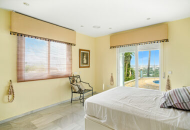 Spectacular south facing five bedroom villa in El Chaparral, Mijas Costa with panoramic sea views