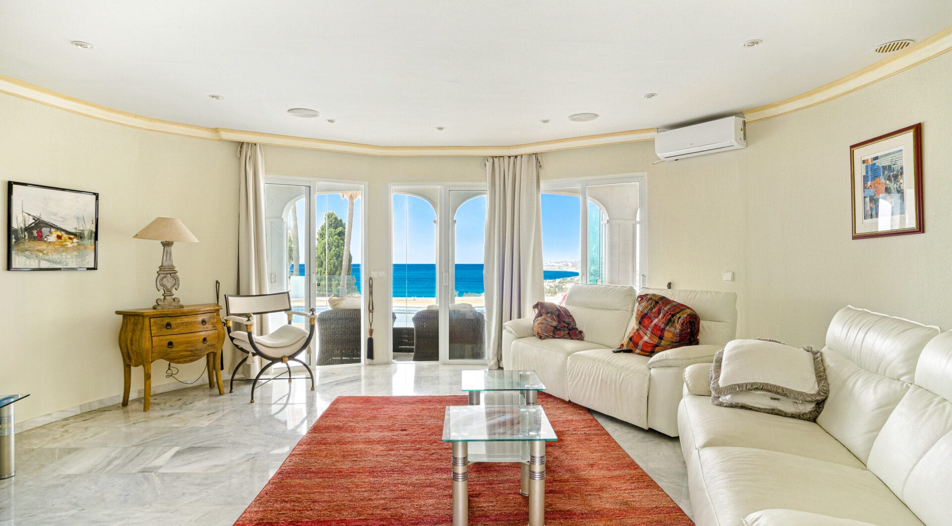 Spectacular south facing five bedroom villa in El Chaparral, Mijas Costa with panoramic sea views