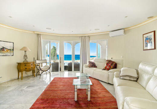 Spectacular south facing five bedroom villa in El Chaparral, Mijas Costa with panoramic sea views