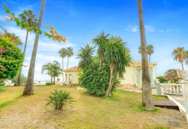 Spectacular south facing five bedroom villa in El Chaparral, Mijas Costa with panoramic sea views