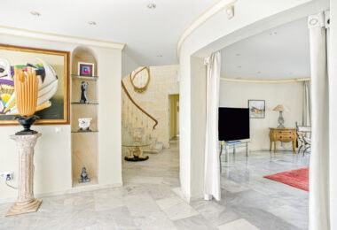 Spectacular south facing five bedroom villa in El Chaparral, Mijas Costa with panoramic sea views