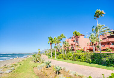 Impressive three bedroom south facing duplex penthouse in the prestigious and gated beachfront community Menara Beach with sea views
