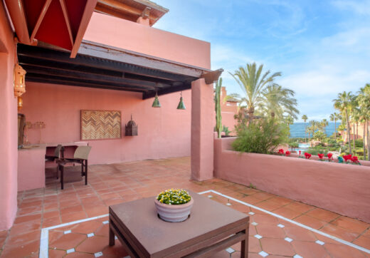 Impressive three bedroom south facing duplex penthouse in the prestigious and gated beachfront community Menara Beach with sea views