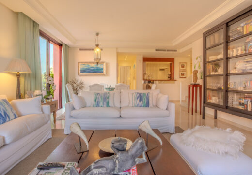 Impressive three bedroom south facing duplex penthouse in the prestigious and gated beachfront community Menara Beach with sea views