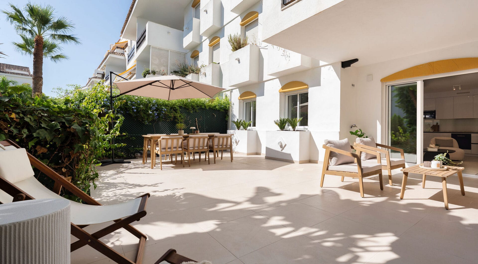 Welcome to this beautifully renovated ground floor apartment in Guadalmina Baja – Steps from the Beach and Golf!