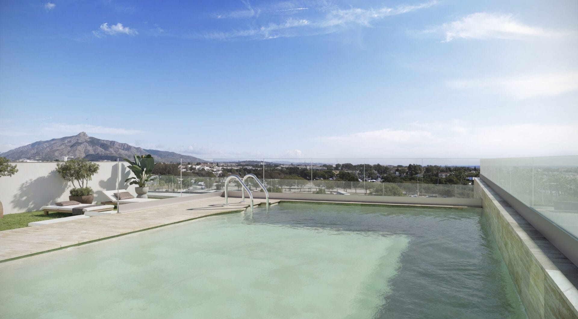 Zinnia, modern apartments in an urban setting with sea views in San Pedro de Alcántara.