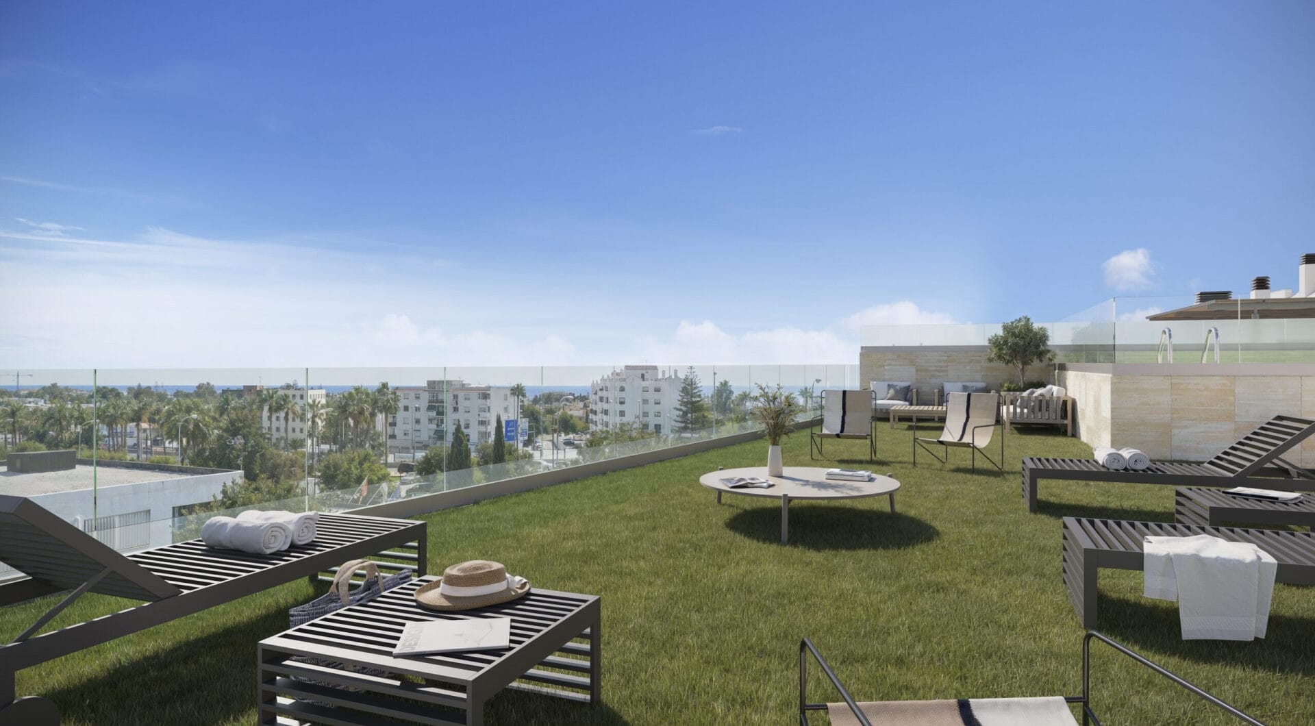 Zinnia, modern apartments in an urban setting with sea views in San Pedro de Alcántara.