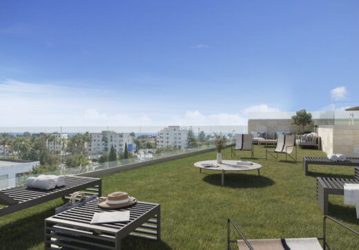 Zinnia, modern apartments in an urban setting with sea views in San Pedro de Alcántara.