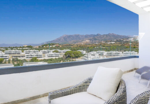 Contemporary penthouse with terrace and solarium both with panoramic views of the Mediterranean Sea in top location