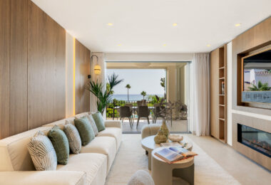 Beautifully renovated, south facing three-bedroom apartment located  in the prestigious gated community of Bahia del Velerin, Estepona