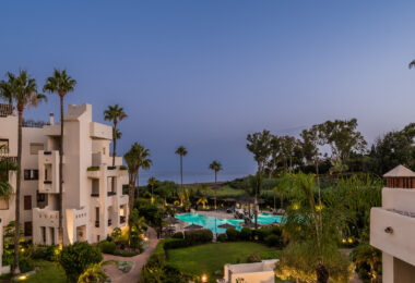 Beautifully renovated, south facing three-bedroom apartment located  in the prestigious gated community of Bahia del Velerin, Estepona