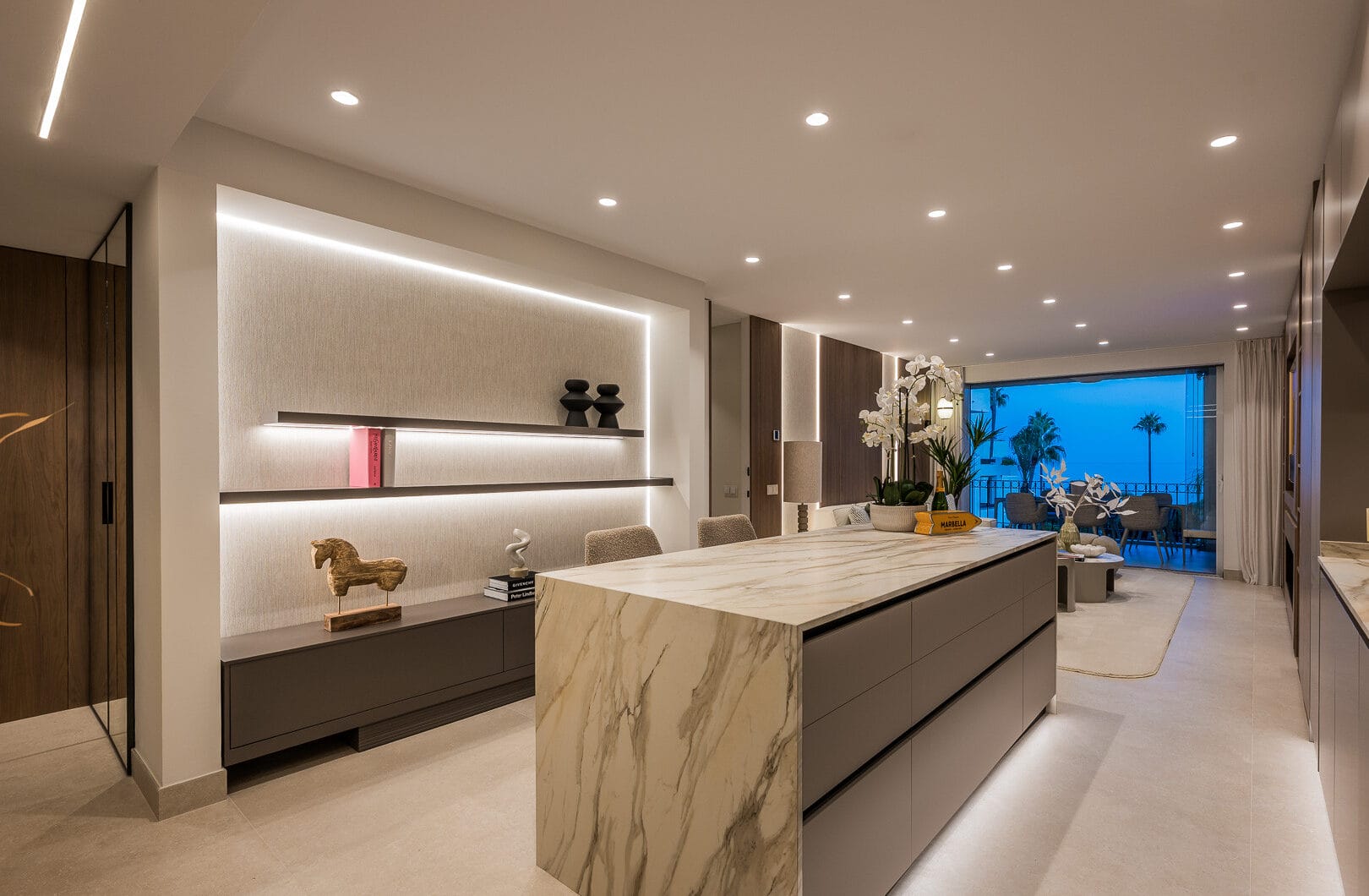 Beautifully renovated, south facing three-bedroom apartment located  in the prestigious gated community of Bahia del Velerin, Estepona