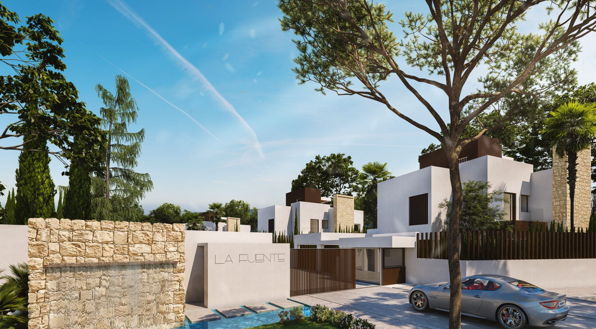 Modern four bedroom, south east facing villa of exceptional qualities is located in a gated community, consisting of only 15 villas, with 24 hour security guards and concierge services situated in a green oasis on the edge of the famous Golden Mile