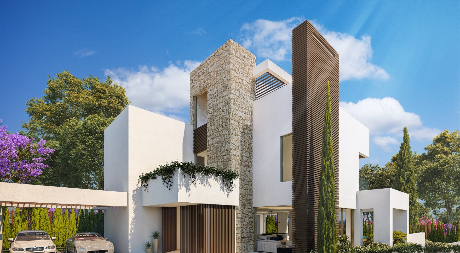 Modern four bedroom, south east facing villa of exceptional qualities is located in a gated community, consisting of only 15 villas, with 24 hour security guards and concierge services situated in a green oasis on the edge of the famous Golden Mile