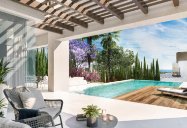 Modern four bedroom, south east facing villa of exceptional qualities is located in a gated community, consisting of only 15 villas, with 24 hour security guards and concierge services situated in a green oasis on the edge of the famous Golden Mile