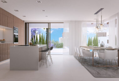 Modern four bedroom, south east facing villa of exceptional qualities is located in a gated community, consisting of only 15 villas, with 24 hour security guards and concierge services situated in a green oasis on the edge of the famous Golden Mile