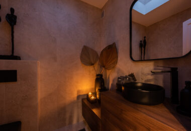 Scandi-style design bungalow in the beachfront Oasis Club on Marbella's Golden Mile.