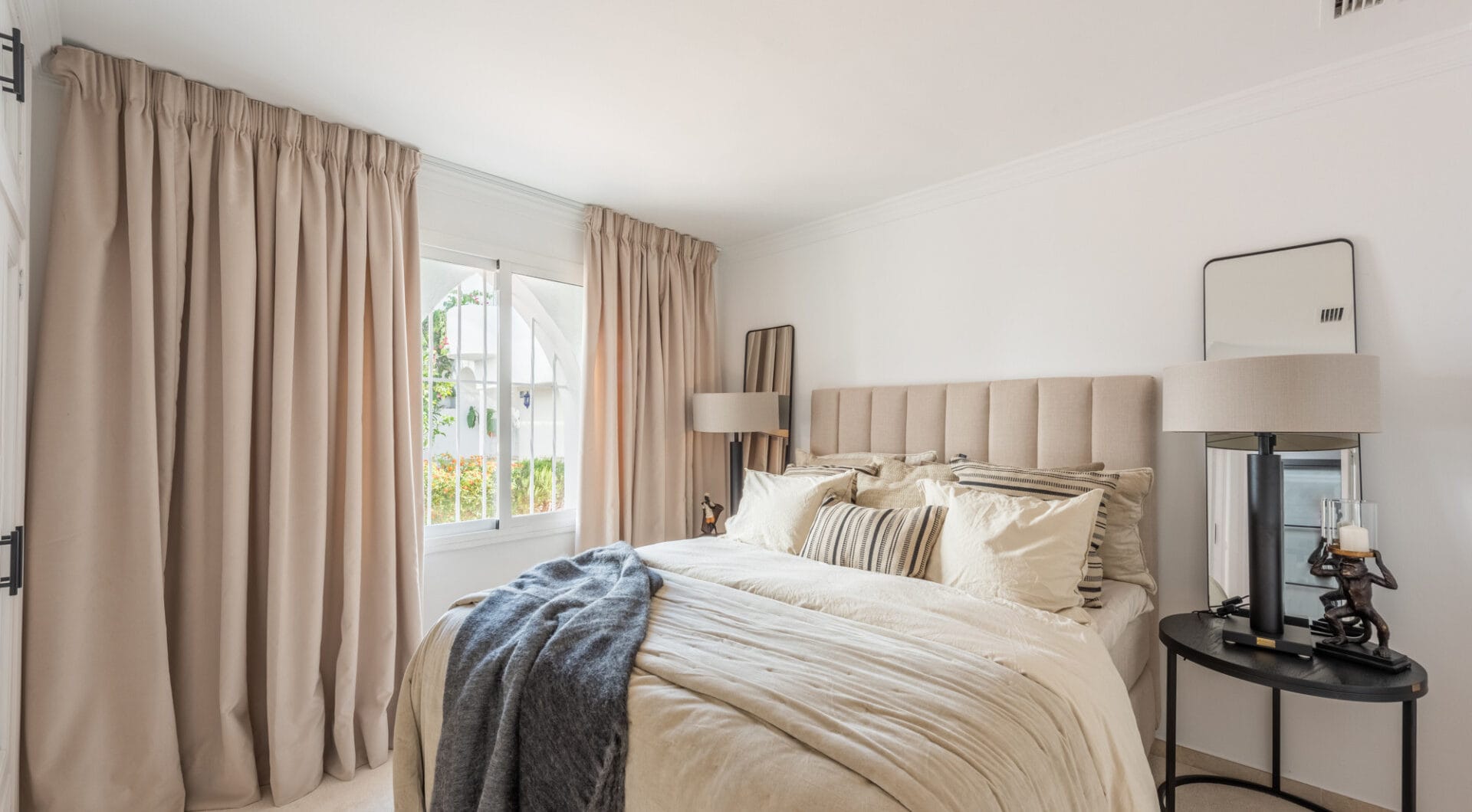 Scandi-style design bungalow in the beachfront Oasis Club on Marbella's Golden Mile.