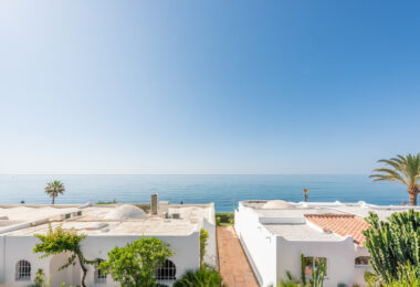 Scandi-style design bungalow in the beachfront Oasis Club on Marbella's Golden Mile.