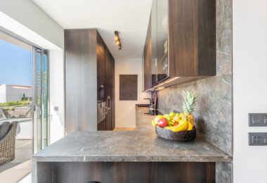 Scandi-style design bungalow in the beachfront Oasis Club on Marbella's Golden Mile.