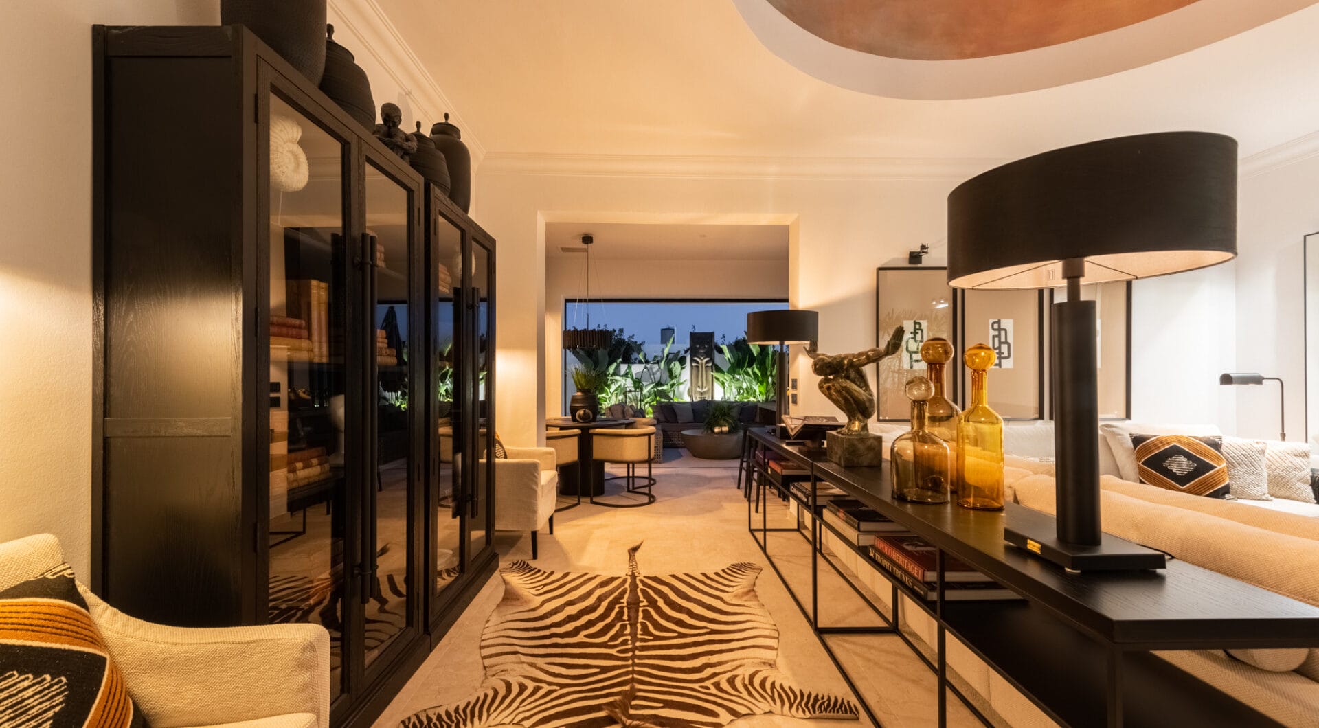 Scandi-style design bungalow in the beachfront Oasis Club on Marbella's Golden Mile.