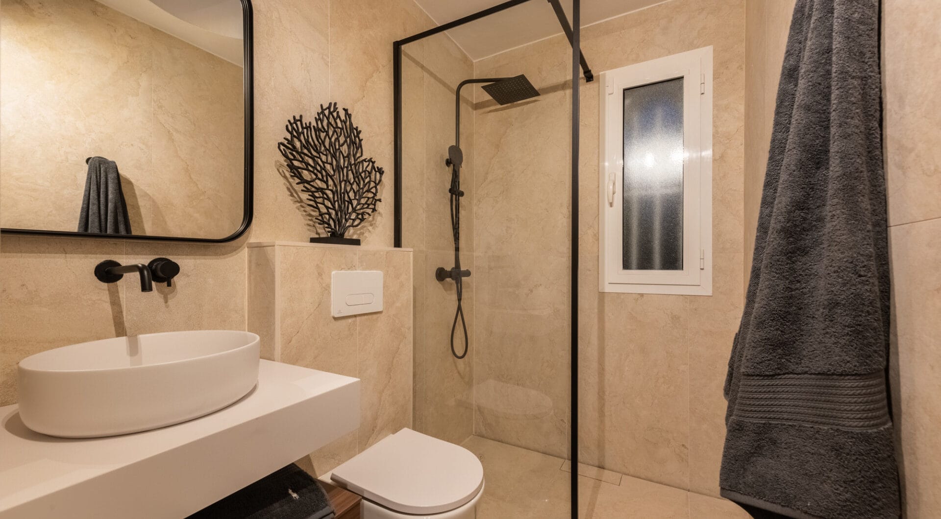 Scandi-style design bungalow in the beachfront Oasis Club on Marbella's Golden Mile.
