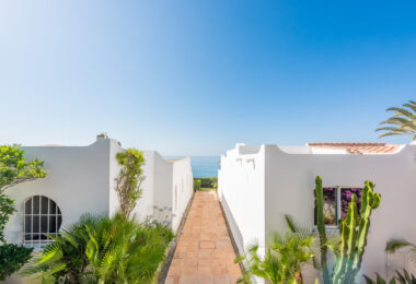 Scandi-style design bungalow in the beachfront Oasis Club on Marbella's Golden Mile.