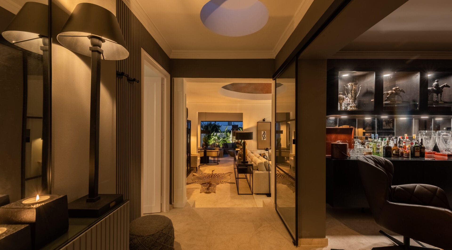 Scandi-style design bungalow in the beachfront Oasis Club on Marbella's Golden Mile.