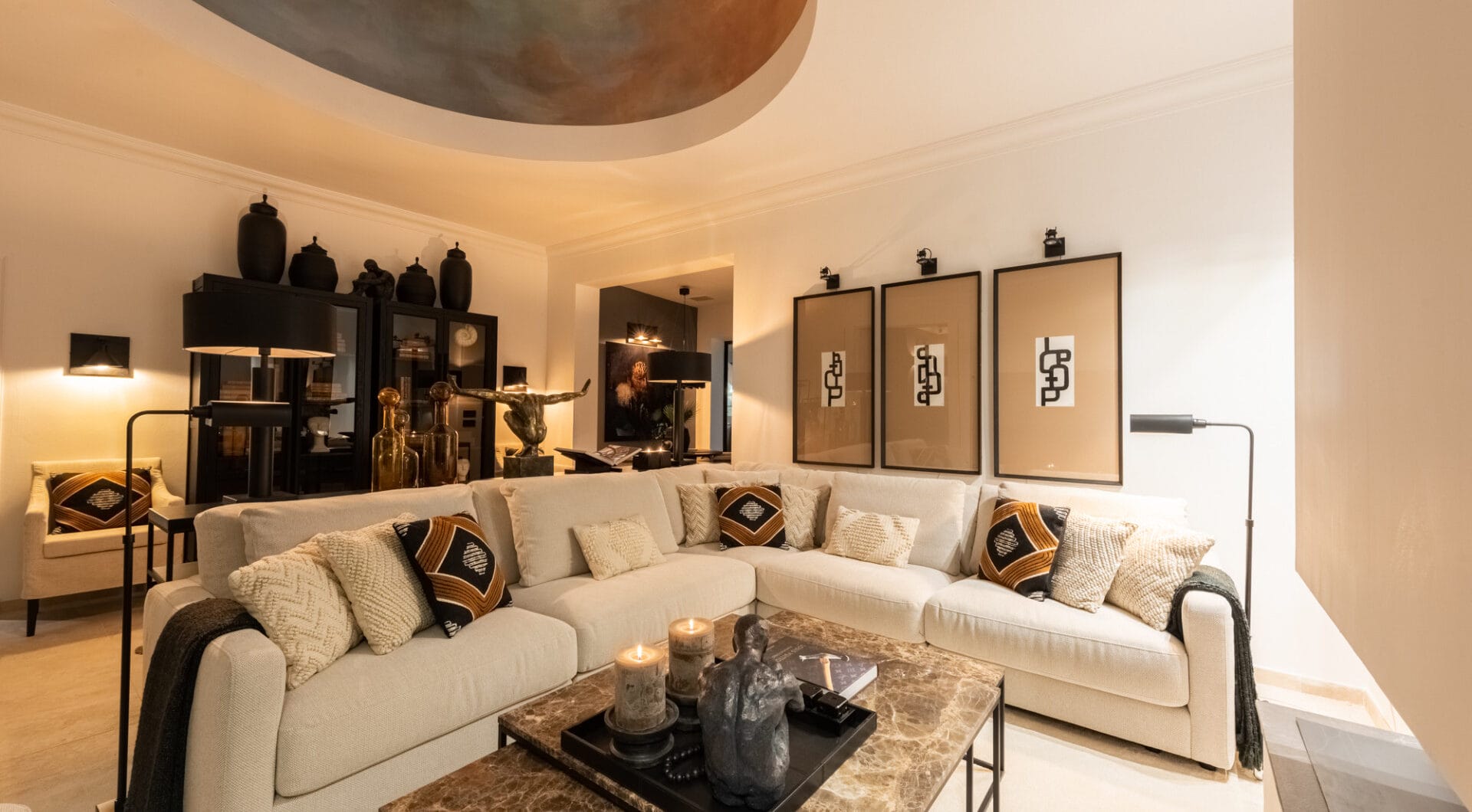 Scandi-style design bungalow in the beachfront Oasis Club on Marbella's Golden Mile.