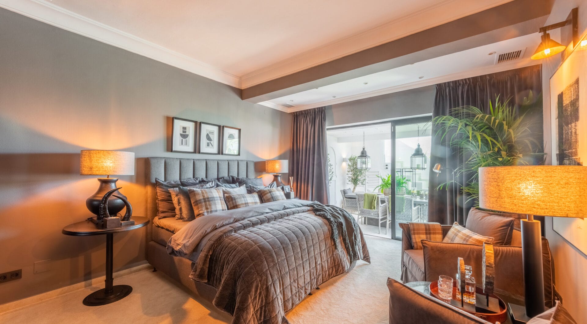 Scandi-style design bungalow in the beachfront Oasis Club on Marbella's Golden Mile.