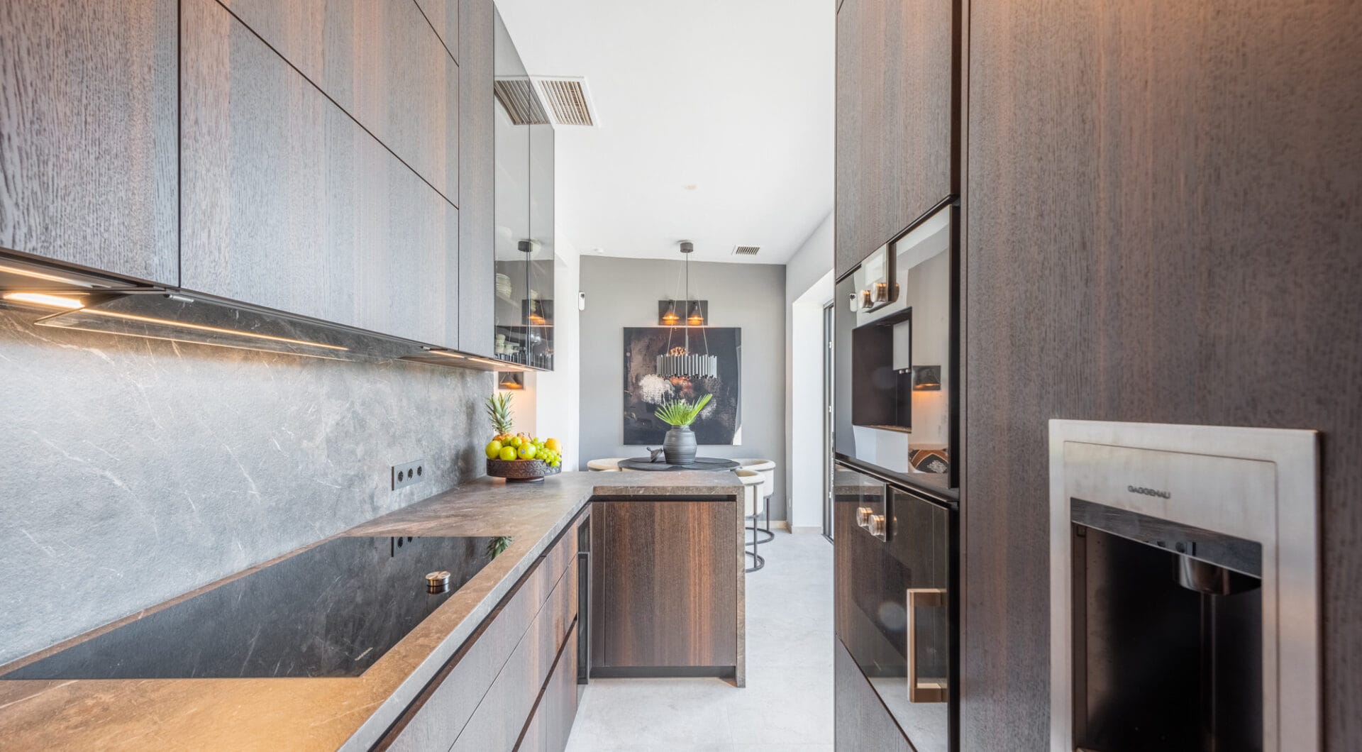 Scandi-style design bungalow in the beachfront Oasis Club on Marbella's Golden Mile.