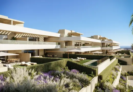 Omnia Estepona luxury apartments for sale in Estepona with private gardens and panoramic terraces