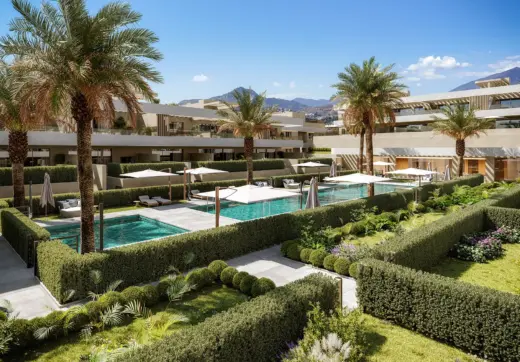 Omnia Estepona apartments for sale on the New Golden Mile with resort-style pool and modern design